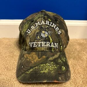 US Marines Veteran Hat Cap Camo Adjustable Acrylic Wool